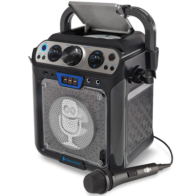Singing Machine Groove Cube Hype Bluetooth, Stand Alone Karaoke Machine, LED Lights - Black, , hires