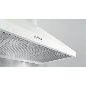 Fisher & Paykel Series 7 30 in. Convertible Chimney Style Range Hood with 600 CFM, 3 Fan Speeds & 2 LED Lights - White, , hires