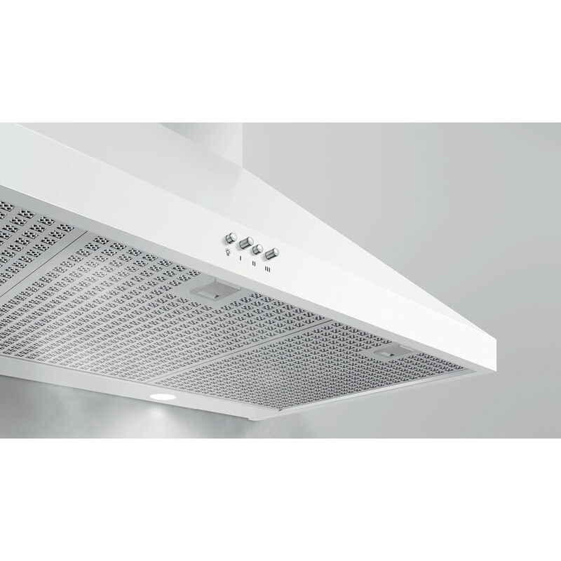 Fisher & Paykel Series 7 30 in. Convertible Chimney Style Range Hood with 600 CFM, 3 Fan Speeds & 2 LED Lights - White, , hires