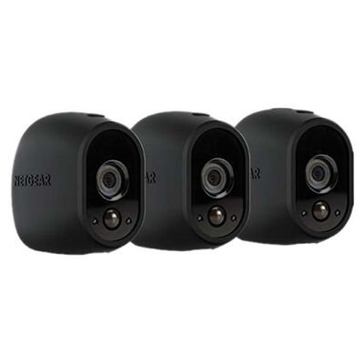 Netgear - Arlo Skins for Most Arlo Surveillance Cameras (3-Pack) - Black | VMA1200B