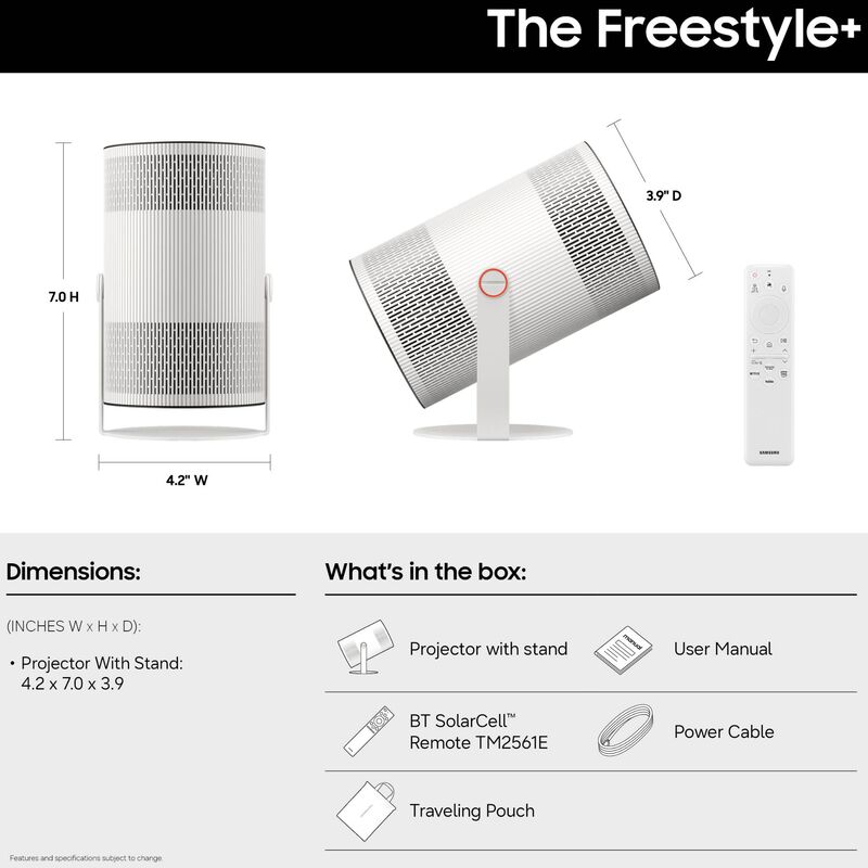 Samsung The Freestyle+ Full HD Portable Projector, , hires