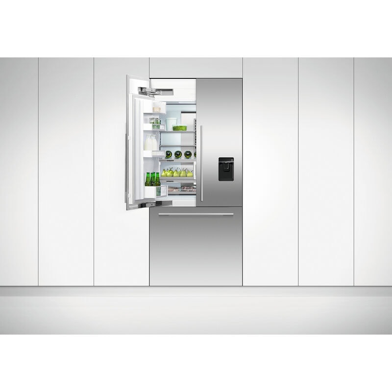 Fisher & Paykel Series 7 Integrated 36 in. 17.0 cu. ft. Built-In Counter Depth 80 Heigh French Door Refrigerator with Water Dispenser - Required Stainless Door Panels and Handles Sold Separately Does Not Accept Custom Cabinetry Panel, , hires