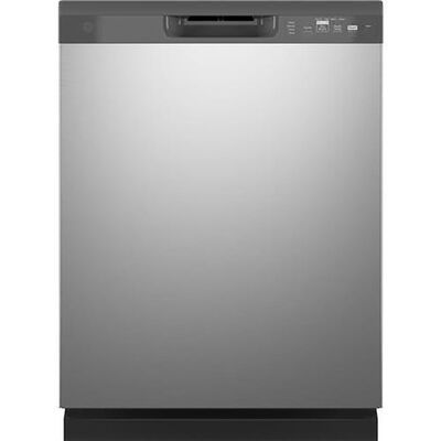 GE 24 in. Built-In Dishwasher with Front Control, 59 dBA Sound Level, 14 Place Settings & 4 Wash Cycles - Stainless Steel | GDF510PSRSS