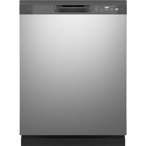 GE 24 in. Built-In Dishwasher with Front Control, 59 dBA Sound Level, 14 Place Settings & 4 Wash Cycles - Stainless Steel, , hires