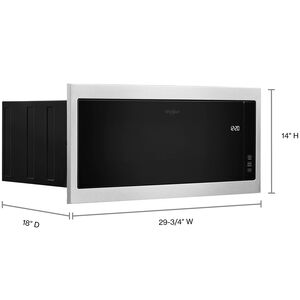 Whirlpool 30 in. 1.1 cu. ft. 1000W Low Profile Built-In Microwave - Stainless Steel, , hires