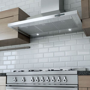 XO 48 in. Ducted Chimney Style Range Hood with 1000 CFM, 3 Fan Speeds & 2 Halogen Lights - Stainless Steel, , hires