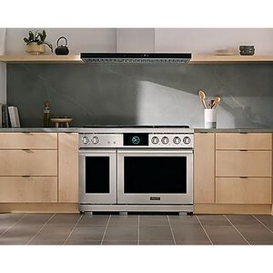Dacor Transitional Series 48 in. 8.8 cu. ft. Smart Air-Fry Dual Convection Steam Double Oven Dual Fuel Range with 6 Sealed Burners - Silver Stainless, , hires