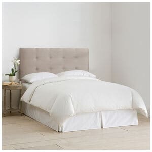 Skyline Furniture Tufted Micro-Suede Fabric King Size Upholstered Headboard - Platinum, Platinum, hires