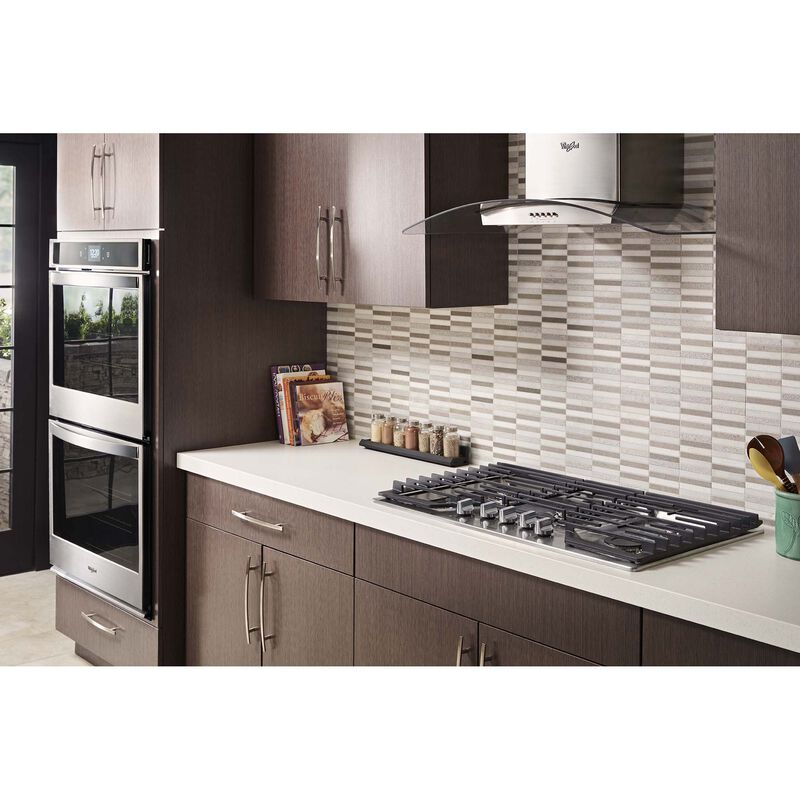 Whirlpool 36 in. Convertible Chimney Style Range Hood with 400 CFM, 3 Fan Speeds & 2 LED Lights - Stainless Steel, , hires