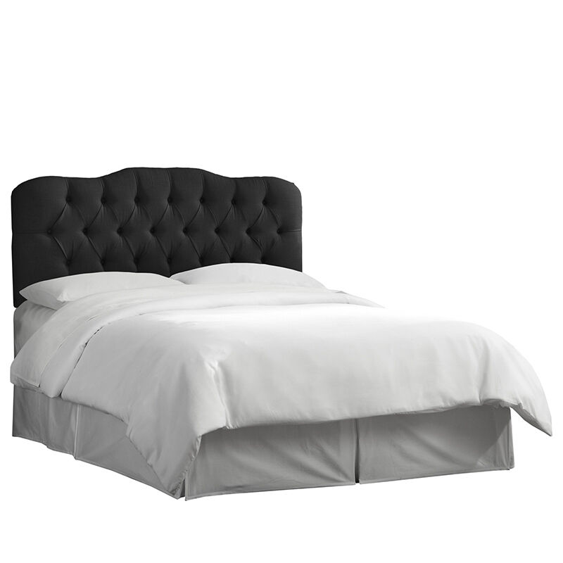 Skyline Furniture Tufted Linen Fabric Upholstered California King Size Headboard - Black, Black, hires