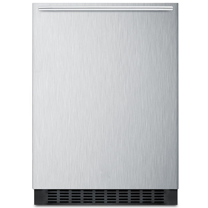 Summit 24 in. 4.6 cu. ft. Left-Hinged Undercounter Refrigerator with Towel Bar Handles - Stainless Steel with Black Cabinet, , hires