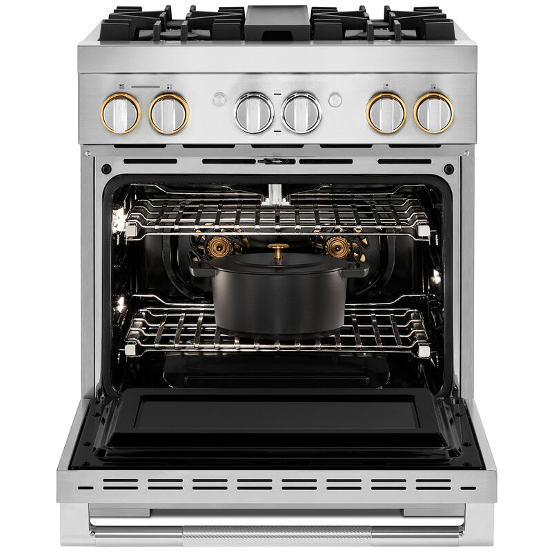 JennAir Rise Series 30 in. 4.1 cu. ft. Smart True European Convection Dual Fuel Range with 4 Sealed Burners - Stainless Steel, , hires