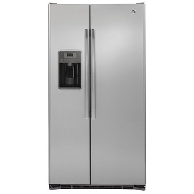 GE 36 in. 21.9 cu. ft. Counter Depth Side-by-Side Refrigerator with External Ice & Water Dispenser - Stainless Steel | GZS22DSJSS