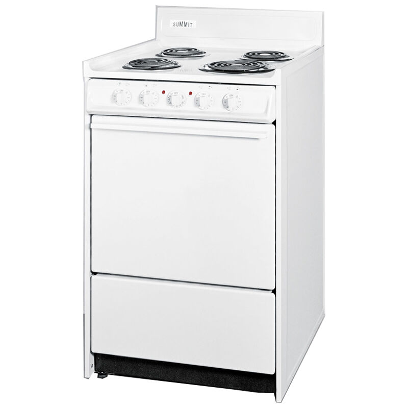 Summit 20 in. 2.4 cu. ft. Oven Freestanding Electric Range with 4 Coil Burners - White, , hires