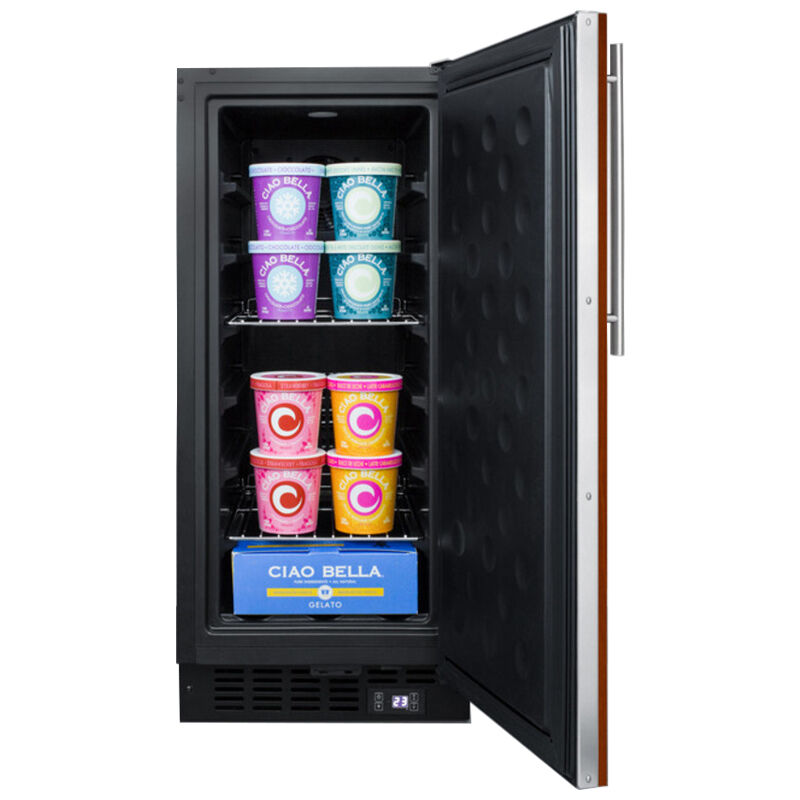 Summit 15" 2.4 Cu. Ft. Built-In/Freestanding Upright Compact Freezer with Adjustable Shelves & Digital Control - Custom Panel Ready, , hires