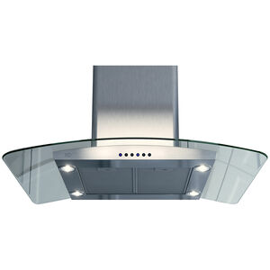 XO 42 in. Convertible Chimney Style Range Hood with 600 CFM, 3 Fan Speeds & 4 LED Lights - Stainless Steel, , hires