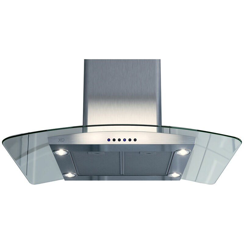 XO 42 in. Convertible Chimney Style Range Hood with 600 CFM, 3 Fan Speeds & 4 LED Lights - Stainless Steel, , hires
