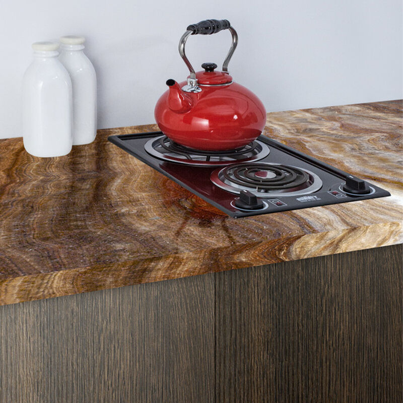 Summit 12 in. 2-Burner Electric Cooktop - Black, , hires