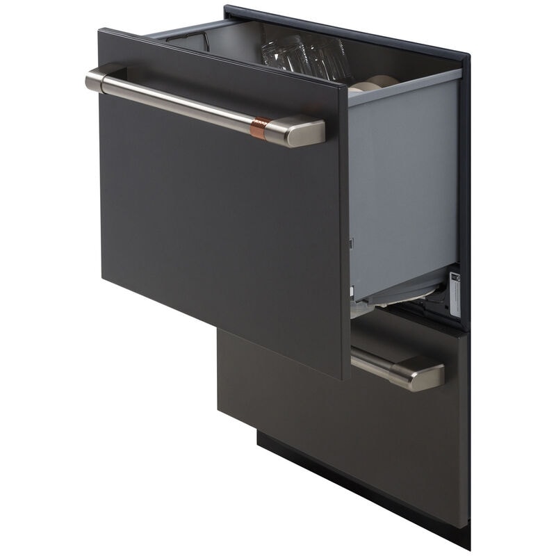 Cafe 24 in. Top Control Flush-Mount Dishwasher Drawer with 49 dBa Sound Level - Matte Black, , hires