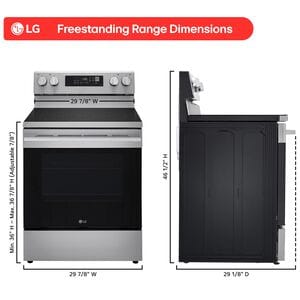 LG 30 in. 6.3 cu. ft. Smart Air-Fry True European Convection Electric Range with Radiant Burners Stainless Steel, , hires