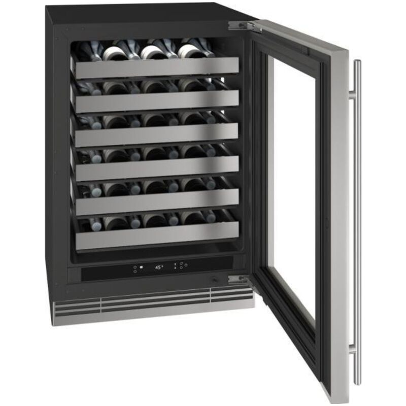 U-Line The Home Collection 24 in. Outdoor Undercounter Wine Cooler with Metal Racks, Single Temperature Zone & 42 Bottle Capacity - Stainless Steel, , hires