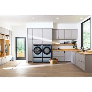 Electrolux 400 Series 27 in. 8.0 cu. ft. Stackable Electric Dryer with Luxury-Quiet Sound System, Sanitize Cycle, Steam Cycle & Sensor Dry - Glacier Blue, Glacier Blue, hires