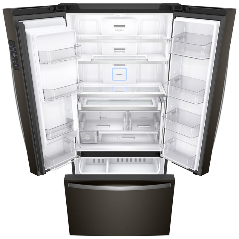 Whirlpool 36 in. 23.8 cu. ft. Counter Depth French Door Refrigerator with Ice & Water Dispenser - Black Stainless Steel, Black Stainless Steel, hires