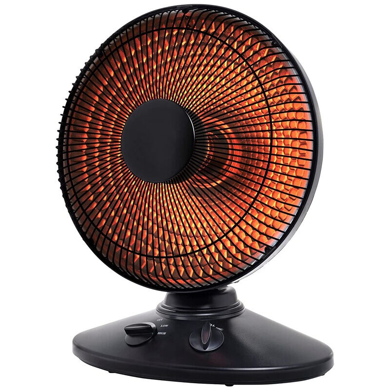 Lifesmart 1000 W Oscillating Radiant Space Heater with 2 Heat Settings & Overheat Safety Shut-Off - Black, , hires