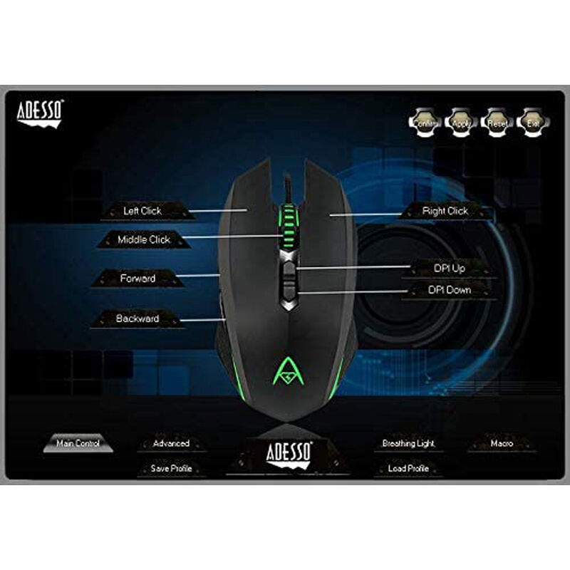 Adesso Multi-color 7-Button Programmable Gaming Mouse, , hires