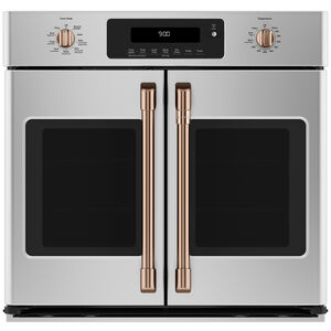 Cafe Handle Kit for French Door Wall Ovens - Brushed Copper, , hires