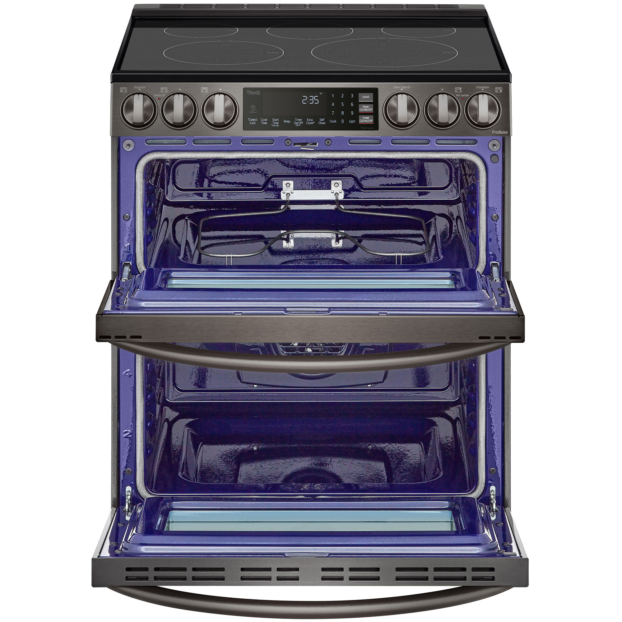 Lg double oven electric hot sale range black stainless