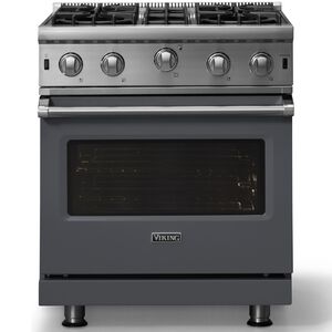 Viking 5 Series 30 in. 4 cu. ft. Standard Convection Gas Range with Open Burners - Cast Black, , hires