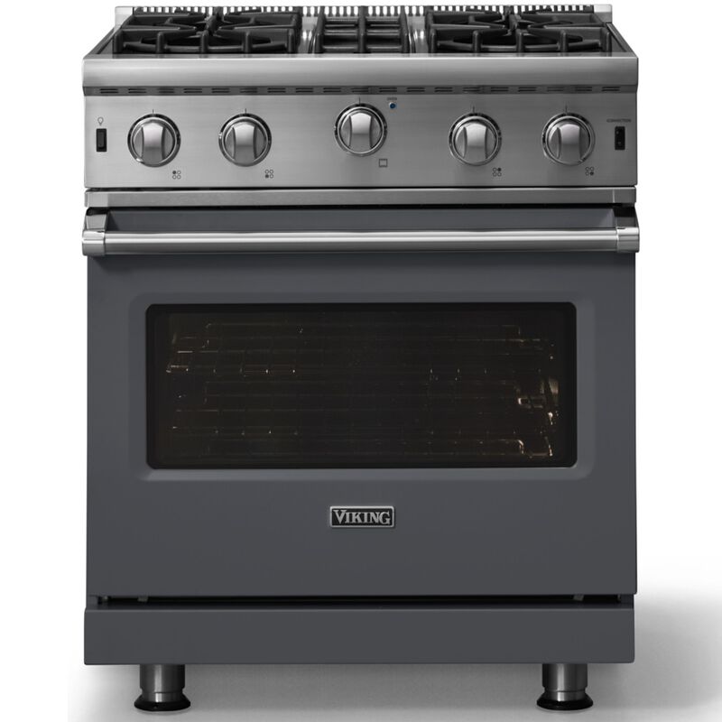 Viking 5 Series 30 in. 4 cu. ft. Standard Convection Gas Range with Open Burners - Cast Black, , hires