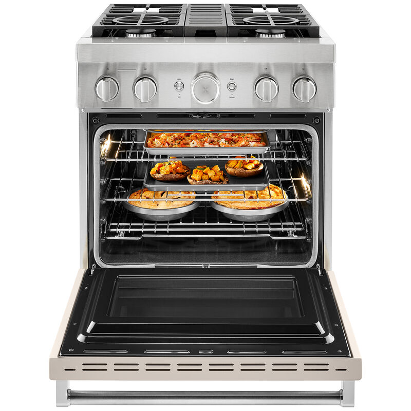 KitchenAid 30 in. 4.1 cu. ft. Smart True European Convection Dual Fuel Range with 4 Sealed Burners - Milkshake, , hires