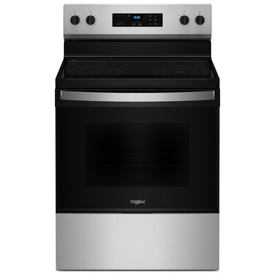 Whirlpool 30 in. 5.3 cu. ft. Oven Freestanding Electric Range with 4 Radiant Burners - Stainless Steel | WFES3030RS