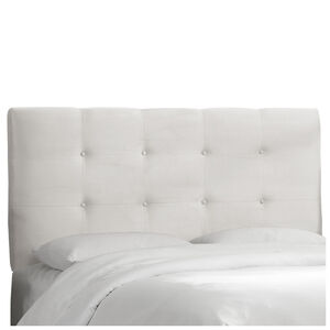 Skyline Furniture Tufted Micro-Suede Fabric California King Size Upholstered Headboard - White, White, hires
