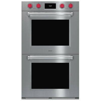 Wolf M Series 30 in. 10.2 cu. ft. Electric Smart Double Wall Oven with Dual Convection & Self Clean - Stainless Steel | DO3050PM/S/P