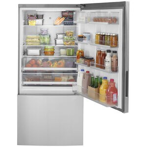 GE 31 in. 17.7 cu. ft. Counter Depth Bottom Freezer Refrigerator - Fingerprint Resistant Stainless, , hires