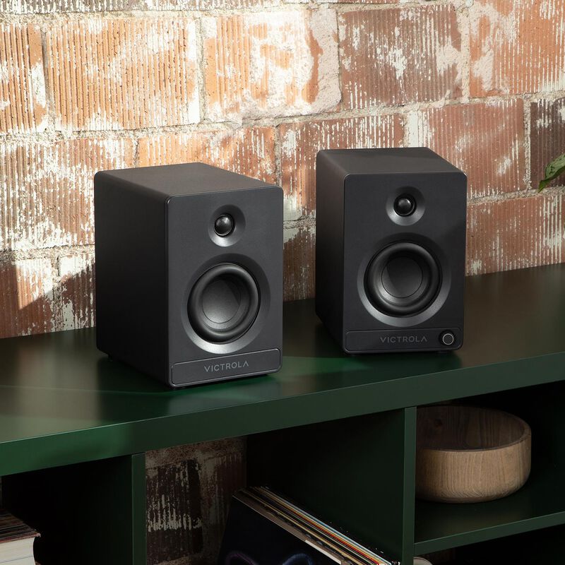 Victrola Tempo Bluetooth Bookshelf Speakers - Black, , hires