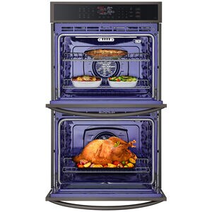 LG 30 in. 9.4 cu. ft. Smart Front Control Electric Double Wall Oven with Standard Convection - PrintProof Black Stainless Steel, , hires