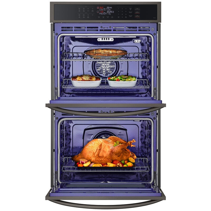 LG 30 in. 9.4 cu. ft. Smart Front Control Electric Double Wall Oven with Standard Convection - PrintProof Black Stainless Steel, , hires