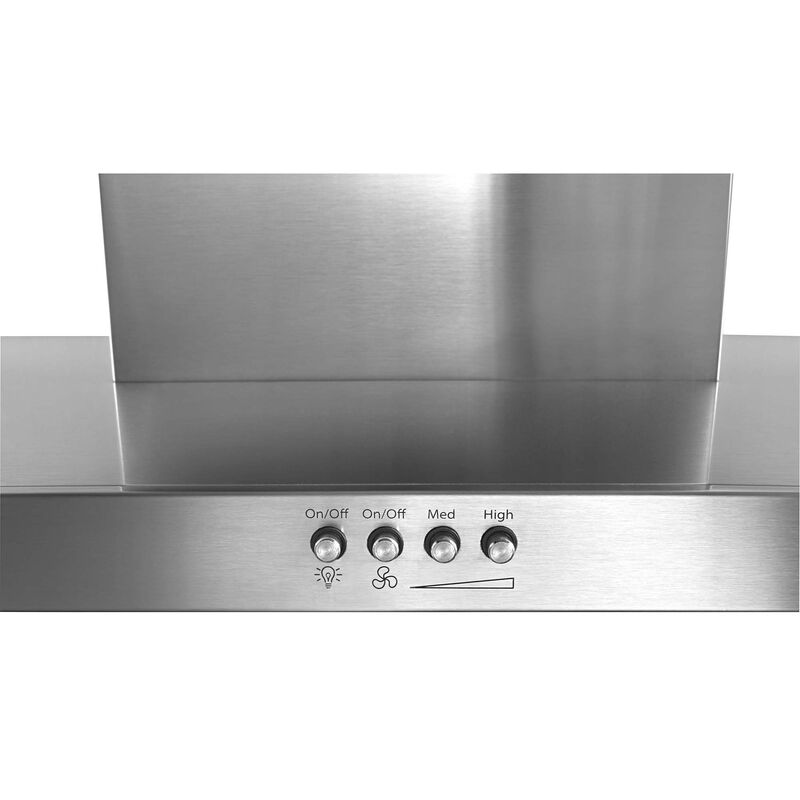 Whirlpool 36 in. Chimney Style Range Hood with 3 Speed Settings, Convertible Venting & 2 LED Lights - Stainless Steel, , hires