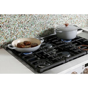 Cafe Commercial-Style 48 in. 8.2 cu. ft. Smart Air Fry True European Convection Double Oven Dual Fuel Range with 6 Sealed Burners & Griddle - Stainless Steel, Stainless Steel, hires