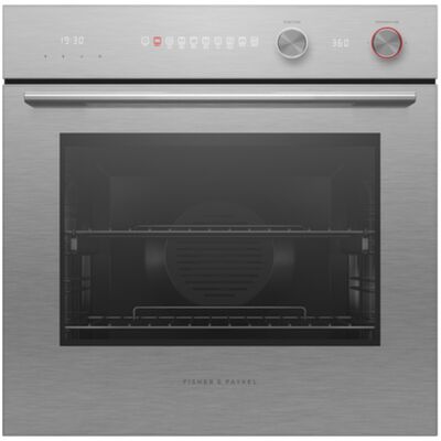 Fisher & Paykel Series 5 24 in. 3.0 cu. ft. Electric Single Wall Oven with Standard Convection - Brushed Silver Glass | OB24SACGX5