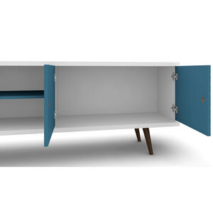 Manhattan Comfort Liberty 63" TV Stand - White & Aqua Blue, , hires