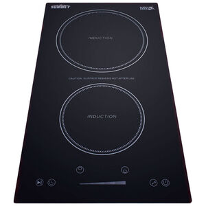 Summit 12 in. 2-Burner Induction Cooktop with Simmer Burner - Black, , hires