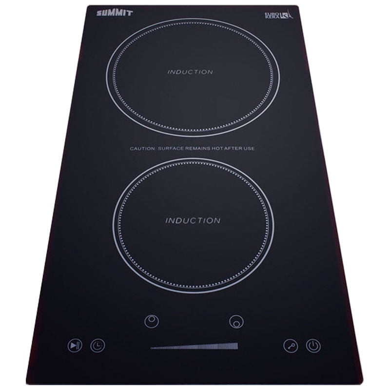 Summit 12 in. 2-Burner Induction Cooktop with Simmer Burner - Black, , hires