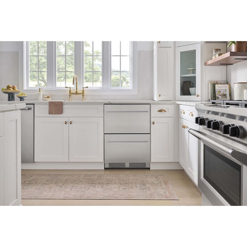 Zephyr Presrv Series 24 in. 5.4 cu. ft. Double Refrigerator Drawers - Stainless Steel, , hires