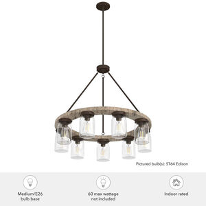 Hunter Devon Park 31 in. 9-Light Chandelier with Clear Glass - Onyx Bengal, , hires