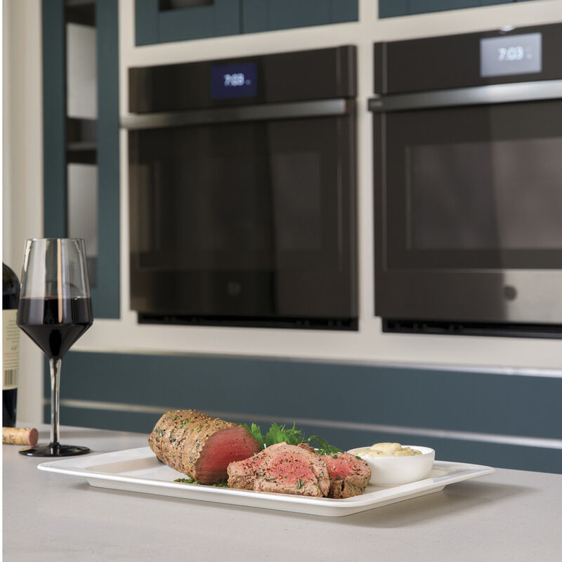 GE Profile 27 in. 8.6 cu. ft. Smart Top Control Electric Double Wall Oven with True European Convection - Stainless Steel, , hires